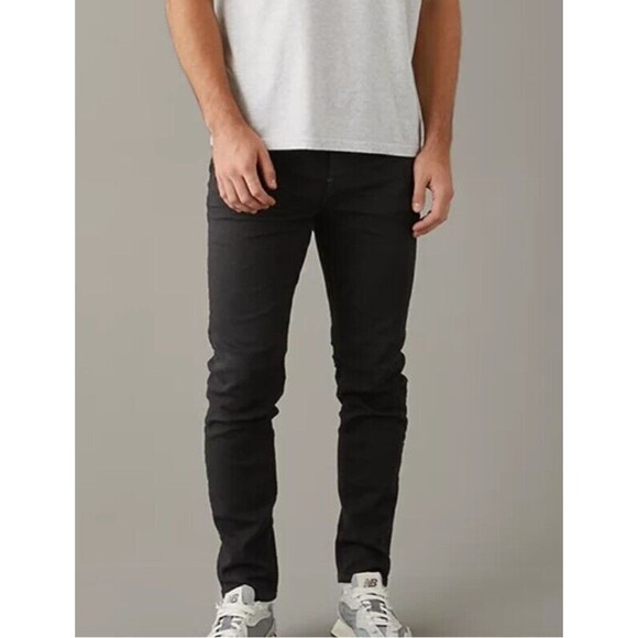 American Eagle Men's Black Athletic Fit Jeans Airflex Stretch Preppy Size 30X33 - Picture 1 of 12